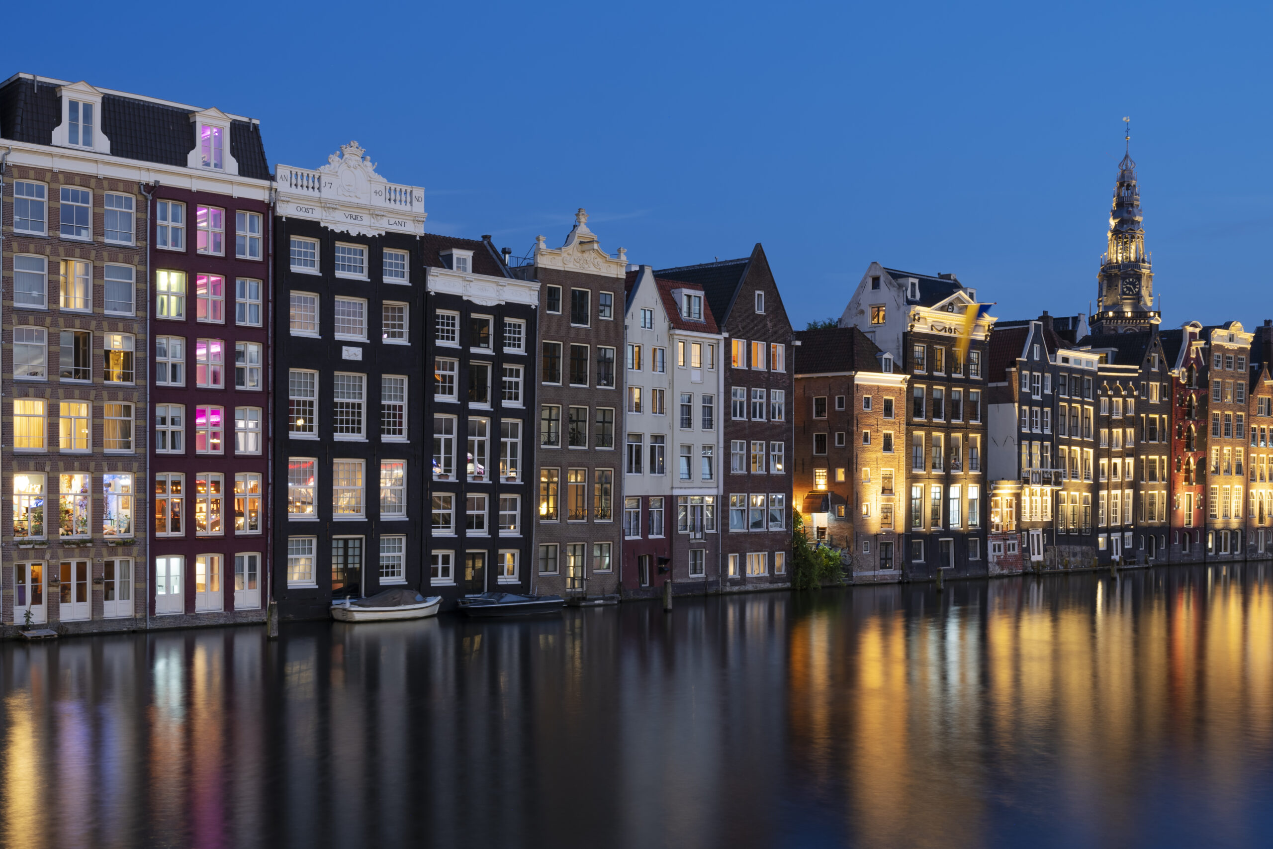 View of famous place in Amsterdam, Netherlands, Europe.