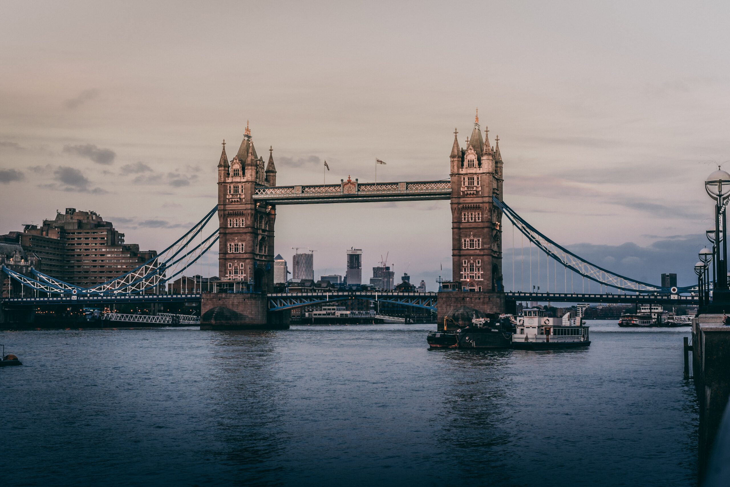 Beautiful shot of Tower Bridge and Thames river in London